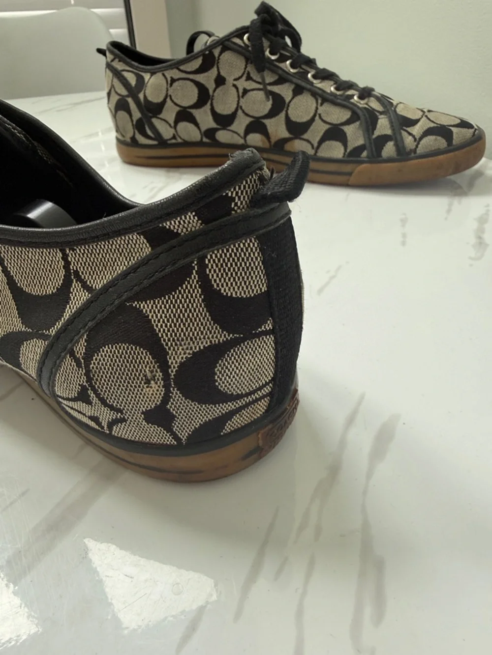 Coach Drake Low-Top Signature Canvas Sneakers in Tan and Black - Picture 12 of 14